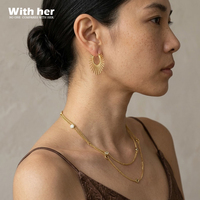 Anting Hoop Bunga Matahari Vintage Boho Berlapis Emas Putih untuk Wanita, Anting Statement Mewah Bernuansa Liburan