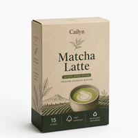 Boîte en papier kraft certifiée FSC personnalisée pour sachet de matcha latte, emballage écologique pour la vente au détail