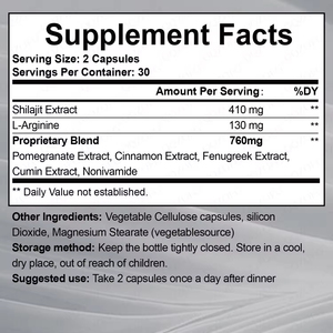 Cápsulas Ultra de Shilajit Original de Marca Privada, Shilajit Puro del Himalaya + Extracto Herbal, Píldoras de Potencia Óptima para la Inmunidad y la Vitalidad - Product Image 2