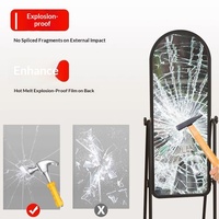 Miroir sur pied mobile pleine longueur en fer forgé, moderne et simple, pour essayage et présentation en magasin de vêtements - Vente en gros usine