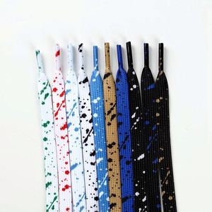 Cordones planos individuales Splash Ink para zapatillas de lona de caña alta, cordones casuales para mujer y hombre - Product Image 1