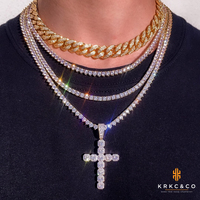 Vente en Gros Chaîne Tennis Diamant Moissanite VVS Or 14K 18K Argent Sterling 925 3mm 4mm 5mm Bijoux Fins Hommes Femmes Bracelet Collier