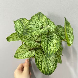 Plante artificielle en pot Meng Jie, 24 feuilles, mini plante verte, Monstera Deliciosa, fougère, verdure décorative d'intérieur - Product Image 4