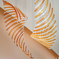 Lustre LED personnalisé pour hall d'hôtel, décoration intérieure contemporaine, éclairage LED pour plafond en verre