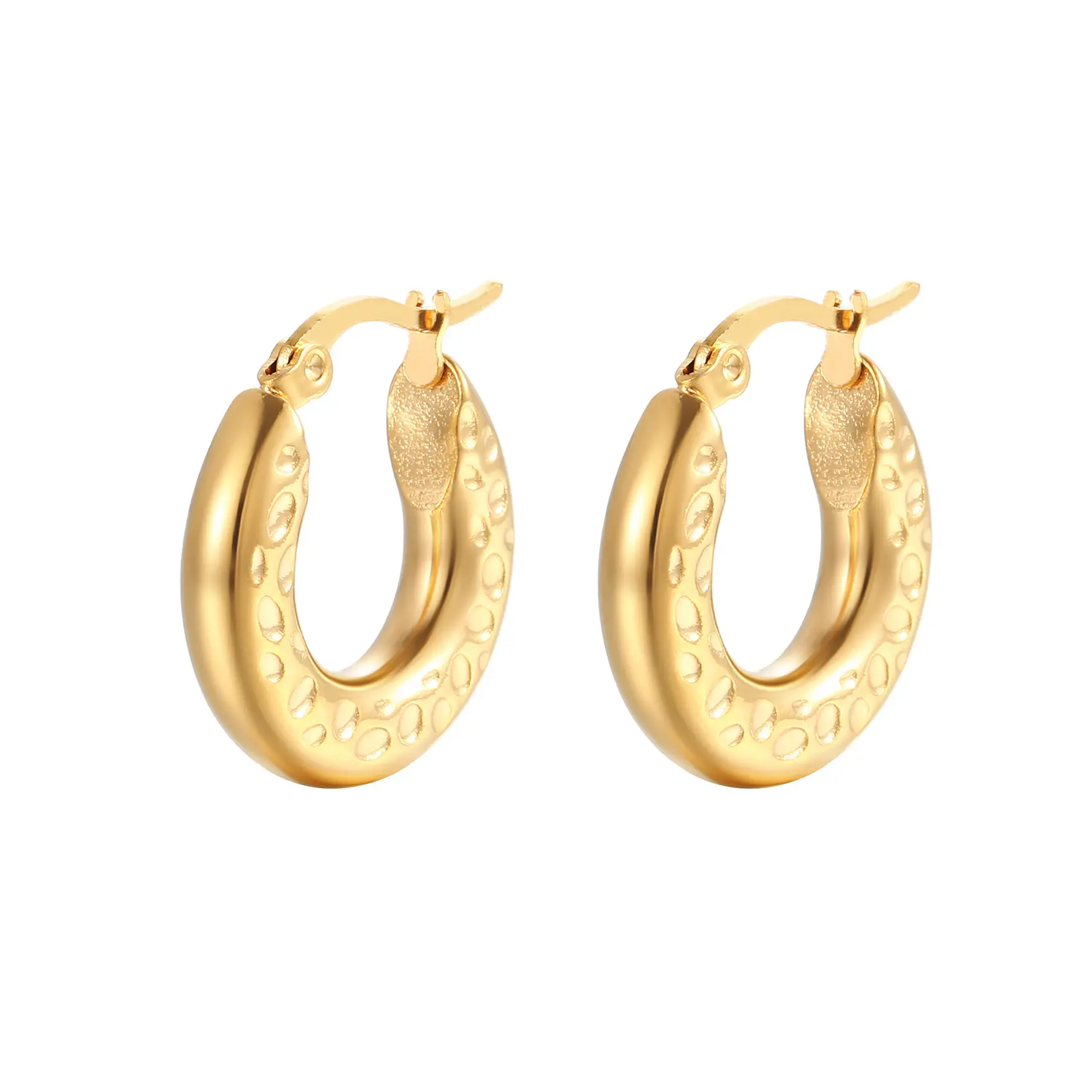 Nabest Hypoallergenic PVD Stainless Steel Hoop Earrings Waterproof Circular Women Chunky Huggie Earring Jewelry