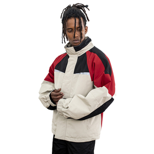Good Look Wind and Waterproof Color Patchwork Chaqueta de hombre de doble capa con cuello levantado - Product Image 1