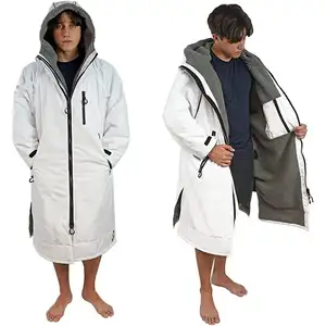 Equestrian Horse Coat Quick Dry 300gsm Dry Microfibre Sherpa Fleece Lined Waterproof Changing Robe Surf With Hood For Swimming