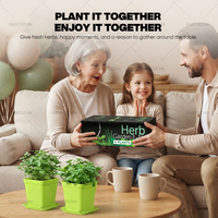 Kit Pemula Kebun Herbal Dalam Ruangan untuk Menanam 4 Jenis Bibit Herbal dengan Desain Modern dari Bambu Alami untuk Penggunaan di Rumah