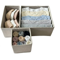 Paquete de 3 Cajas de Almacenamiento Plegables de Cartón Grueso, Organizador de Cajones para Armario con Cierre para Ropa, Calcetines y Ropa Interior