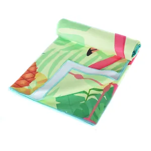 Suede Flamingo Printed Microfiber Beach Towel waffle Soft Lightweight Sand Free Beach Towel