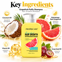 Ensemble de soins capillaires personnalisé avec logo, à base de pamplemousse rouge vietnamien, d'huile de coco et de vitamine B5, pour contrôler le sébum, rafraîchir, donner du volume et de la douceur