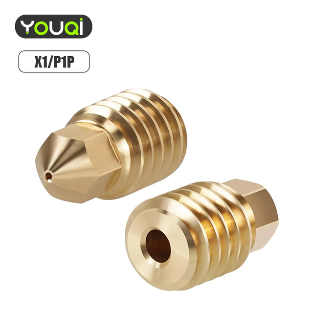 YouQi 3D Printer Parts M6 Thread Brass Nozzles Compatible with Bambu Lab X1 Carbon X1-Carbon Combo P1P Hotend
