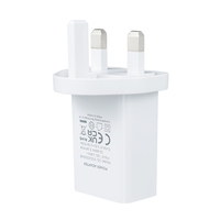 Chargeur mural avec protection de sécurité 5V1A 5V2A, prise UK, certifié CE UKCA RoHS, adaptateur secteur USB avec protection contre les surintensités