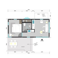 Maisonnette préfabriquée modulaire de luxe en alliage d'aluminium, fabriquée en Chine, avec cuisine et salle de bain.