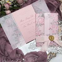 Cartes d'invitation personnalisées haut de gamme à motifs gaufrés, idéales pour les invitations de mariage et les vœux de fêtes