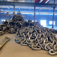 Cadena de Anclaje de Acero Aleado de Alta Resistencia Pintada de Negro con Certificación ABS CCS BV para Construcción Naval, Cadena de Amarre