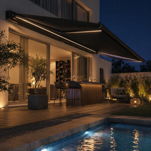 Auvent de terrasse motorisé de luxe <span class=keywords><strong>pour</strong></span> l'extérieur, <span class=keywords><strong>kit</strong></span> solaire à batterie rechargeable <span class=keywords><strong>pour</strong></span> cour résidentielle - Product Image 1