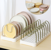 Égouttoir à vaisselle réglable pour cuisine, organisateur de couvercles d'assiettes/bols/ustensiles avec plateau de drainage, rangement de comptoir peu encombrant