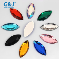 Strass en acrylique de haute qualité en forme de marquise à fond plat pour vêtements et confection, vente en gros