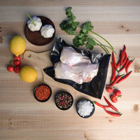 Sac sous vide gaufré laminé de qualité alimentaire en PA/PE, plastique et nylon pour la compression et le stockage de saucisses et de viande, noir, thermoscellable