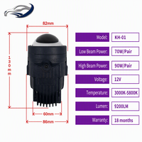 Lentille de projecteur antibrouillard Bi-LED 3,0 pouces 6000K 12V 90W IP67 étanche, remplacement de phare antibrouillard LED pour Honda Toyota