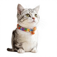 Kalung Kucing Poliester Model Baru 2026 Anti-Tersedak Anti-Tergelincir dengan Gesper Pengaman yang Dapat Disesuaikan dan Lonceng