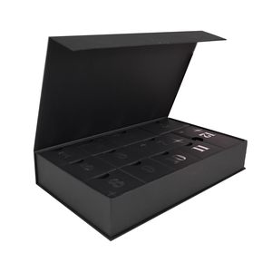 Caja de Regalo Magnética Negra con Ranuras para Números en Papel de Aluminio Plateado para Cuenta Regresiva Navideña, Pequeños Regalos, Cosméticos y Joyería - Product Image 2