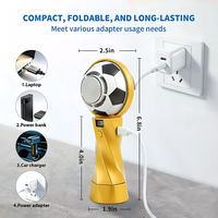 Tragbarer Handventilator mit Akku, faltbares Design, Turbo-Geschwindigkeit, Halbleiterkühlung, Fußballball-Form für