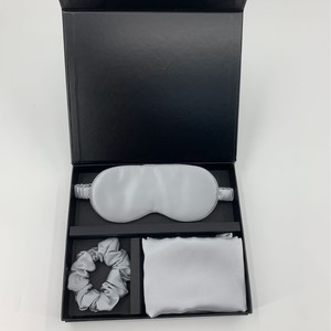 Parure de lit 4 pièces <span class=keywords><strong>en</strong></span> <span class=keywords><strong>satin</strong></span> de soie couleur unie de haute qualité, comprenant une <span class=keywords><strong>taie</strong></span> <span class=keywords><strong>d</strong></span>'<span class=keywords><strong>oreiller</strong></span> et un masque de sommeil doux et agréable pour la peau - Product Image 3