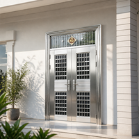 Porte de villa personnalisée en acier inoxydable 304 à double battant avec grille de sécurité ventilée