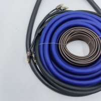 Araba ses sistemi için 1/0 saf bakır OFC amplifikatör kablo kiti esnek PVC kablo ceket mat kırmızı mavi