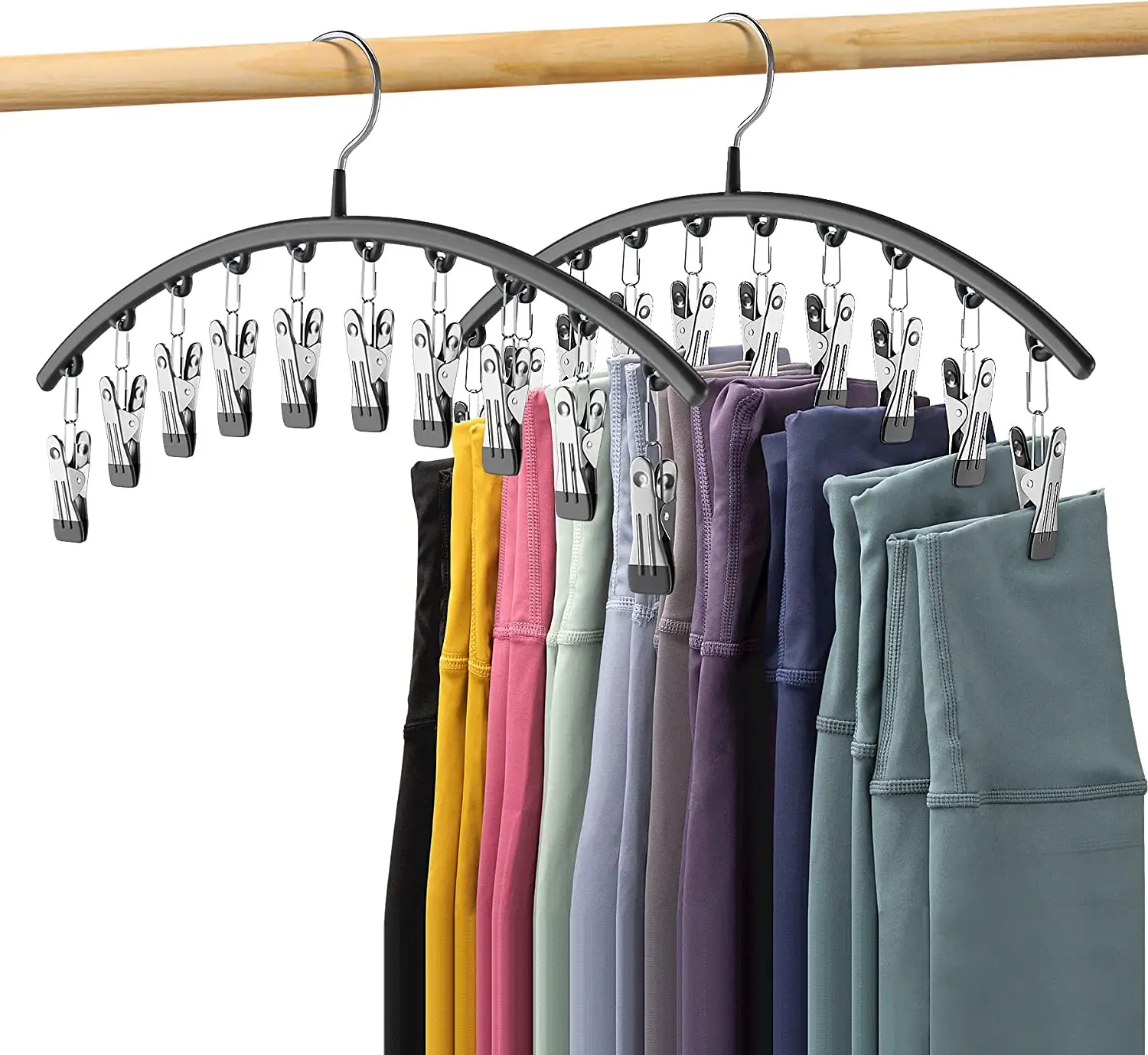 Hot sale household hangers for cloths clothes with 10 clips modern clothes hanger hooks