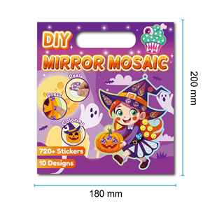 Juguete de Papel para Niños con Temática de Halloween, Estimula la Creatividad, Kit de Manualidades de Mosaico de Espejos para Enhebrar y Decorar - Product Image 5