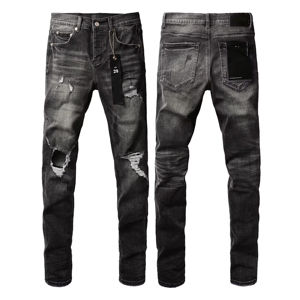 Jeans de marque de luxe haut de gamme, jeans déchirés 100% coton hip-hop, jeans pour hommes style streetwear - Product Image 4