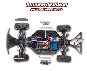 REMO HOBBY 1021 Camioneta RC 4x4 Escala 1/10 4WD 2.4Ghz 30-40 KM/H Coche de Control Remoto con Cargador y Cable USB para Interiores y Exteriores - Product Image 4