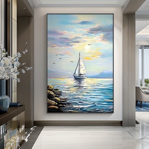 Cuadro <span class=keywords><strong>de</strong></span> Porcelana <span class=keywords><strong>de</strong></span> Cristal con Diseño <span class=keywords><strong>de</strong></span> Velero, Impresión HD <span class=keywords><strong>de</strong></span> Paisaje Marino con Marco <span class=keywords><strong>de</strong></span> Aluminio para Entrada, Vestíbulo <span class=keywords><strong>de</strong></span> Hotel, Casa <span class=keywords><strong>de</strong></span> Huéspedes - Product Image 2