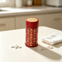 Boîte en étain ronde recyclable de qualité supérieure, résistante aux enfants, pour le stockage de médicaments et de pilules, emballage personnalisé, étui en étain pour cigarettes