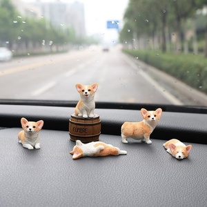 Mini Adornos de Resina de Corgi, Regalo de Cumpleaños con Temática Animal, Decoración de Micropaisaje, Linda y Creativa Figura para Coche - Product Image 1