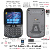 Carte de Développement LILYGO T-Deck Plus ESP32-S3 avec Module LoRa Longue Portée SX1262 433MHz 868MHz 915MHz, GPS et Antenne LoRa