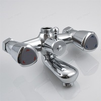 Ensemble de robinetterie de douche pour baignoire murale en alliage de zinc, mitigeur à double bouton