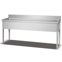 Évier de lavage des mains robuste en acier inoxydable 304 de bonne qualité pour cantine scolaire avec robinet et banc intégré, cuve simple