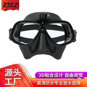 Masque de plongée à double lentille 15,5 cm x 6,5 cm anti-buée avec support pour caméra pour la plongée en apnée et les sports nautiques pour adultes - Product Image 4