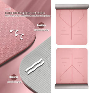 Tapete de Yoga Antideslizante de TPE para Ejercicios Deportivos, con Líneas de Posición, para Gimnasia, Pilates y Fitness en Casa - Product Image 6