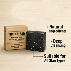 <span class=keywords><strong>Savon</strong></span> au goudron <span class=keywords><strong>de</strong></span> pin avec flocons d'avoine et charbon actif pour hommes, ingrédients naturels, nettoyage en profondeur des pores - Product Image 2