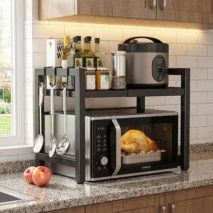 Étagère de rangement de cuisine double couche sur pied pour ustensiles de comptoir, rangement pour pâtissier et support unique pour four à micro-ondes - Product Image 2