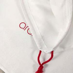 Sac en mousseline de coton biologique grand format, vente chaude, pochette pour sac à main, logo personnalisé imprimé, cordon de serrage en coton - Product Image 4