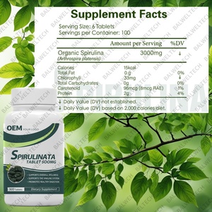 Comprimés de spiruline 500 mg à marque privée OEM avec chlorophylle, protéine végétale, superaliment, nutrition quotidienne pour adultes actifs - Product Image 2