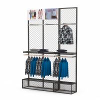 Présentoir métallique sur pied pour vêtements de sport, maillots, baskets et tenues de sport pour magasins de sport et de vêtements