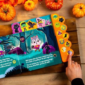 Libros interactivos de 10 botones con sonido para niños, canciones musicales en inglés de Little Wolf's Halloween para libros de imágenes de educación temprana - Product Image 6