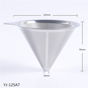 Muestra Gratuita Disponible YOUJIU - Portafiltro de Café Moderno de Acero Inoxidable de 115 mm de Diámetro, Filtro de Cono Ecológico para 3 Tazas - Product Image 4